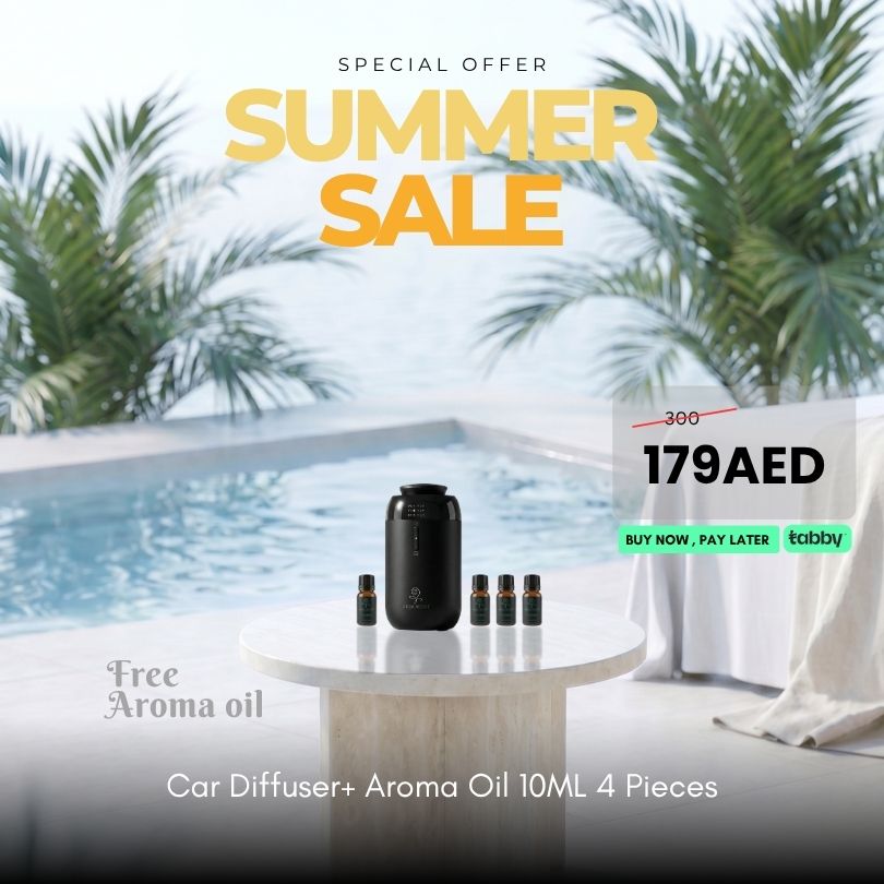 Summer Offer Car Diffuser+ Aroma Oil  10ML 4 Pieces